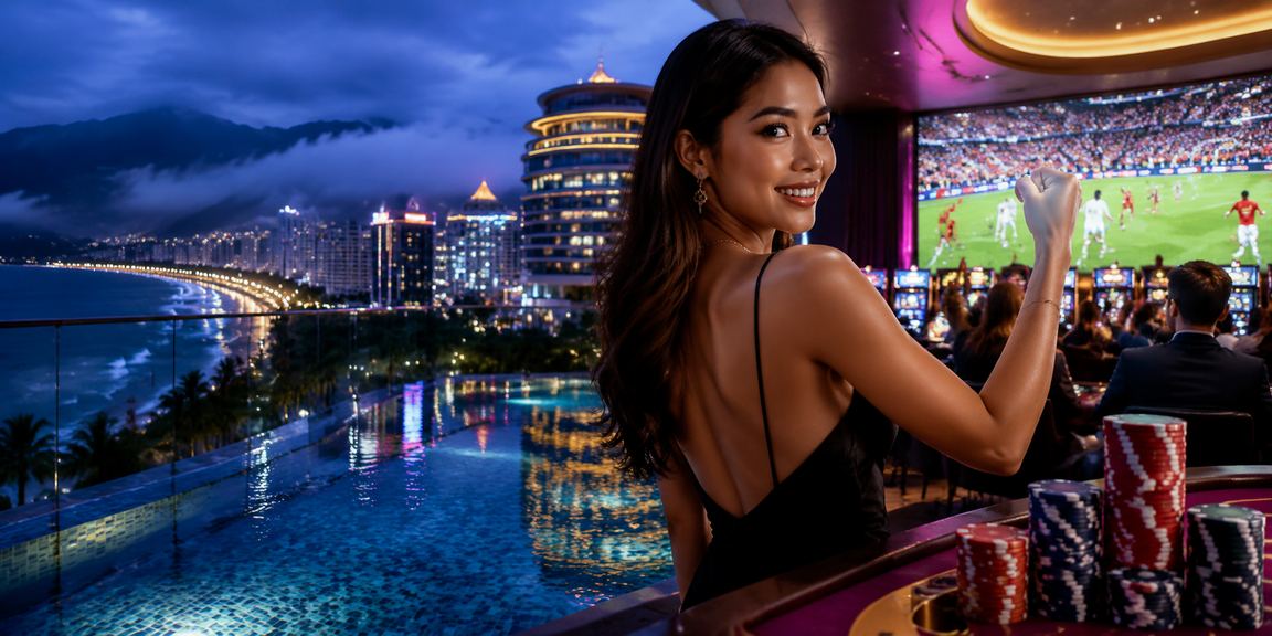 Pemandangan Genting Highlands dengan tema pertaruhan dalam gaya Melayu